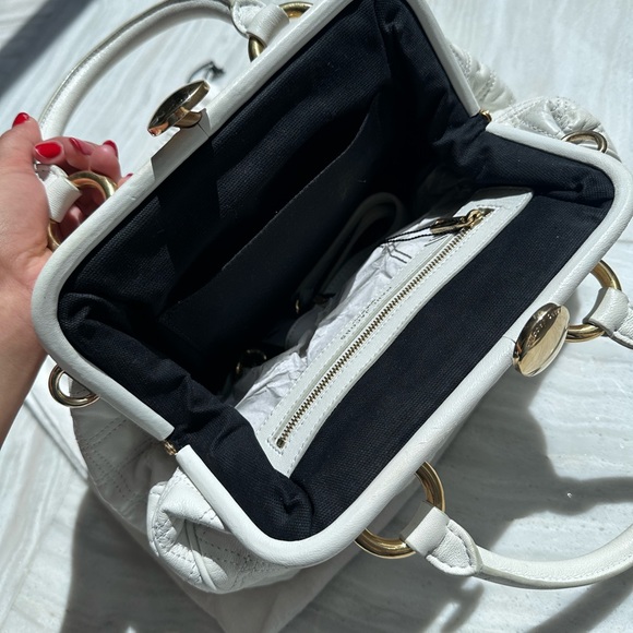 WHITE Quilted Leather Marc Jacobs Stam Bag with chain strap - Picture 6 of 16